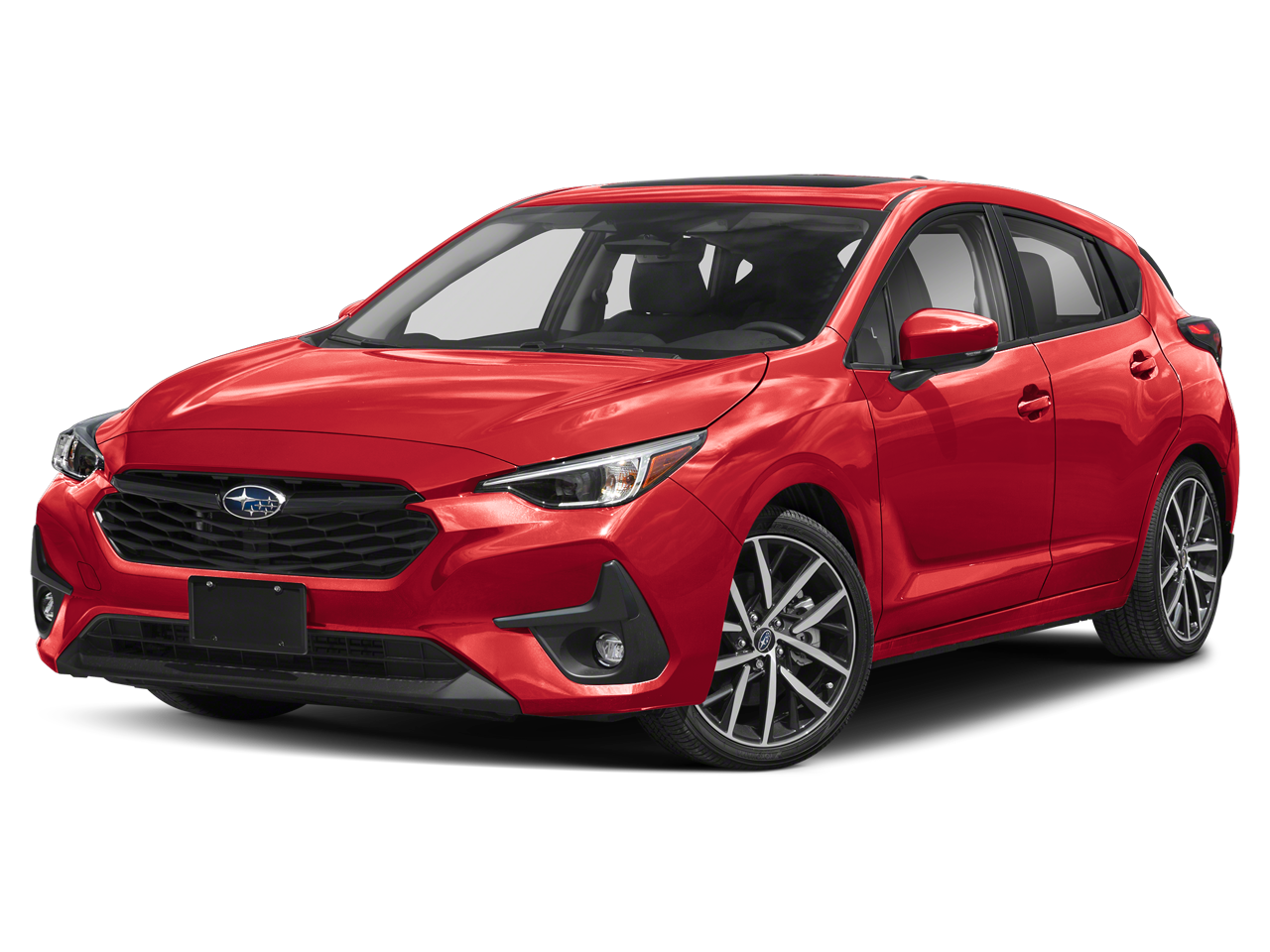 2026 Subaru IMPREZA Sport in Pure Red — front three-quarter view