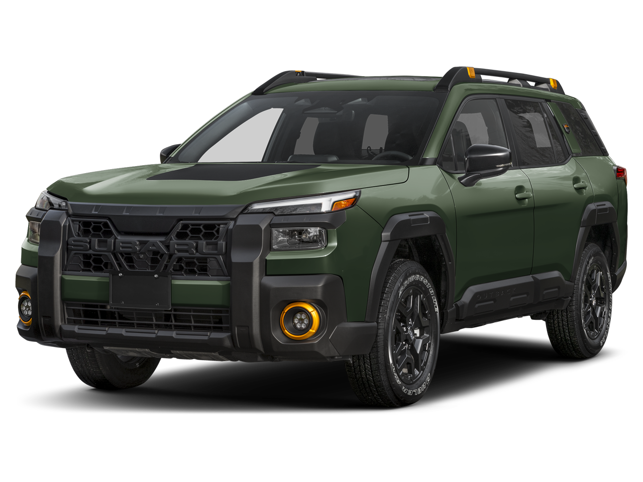 2026 Subaru OUTBACK Wilderness in Deep Emerald Green Pearl — front three-quarter view