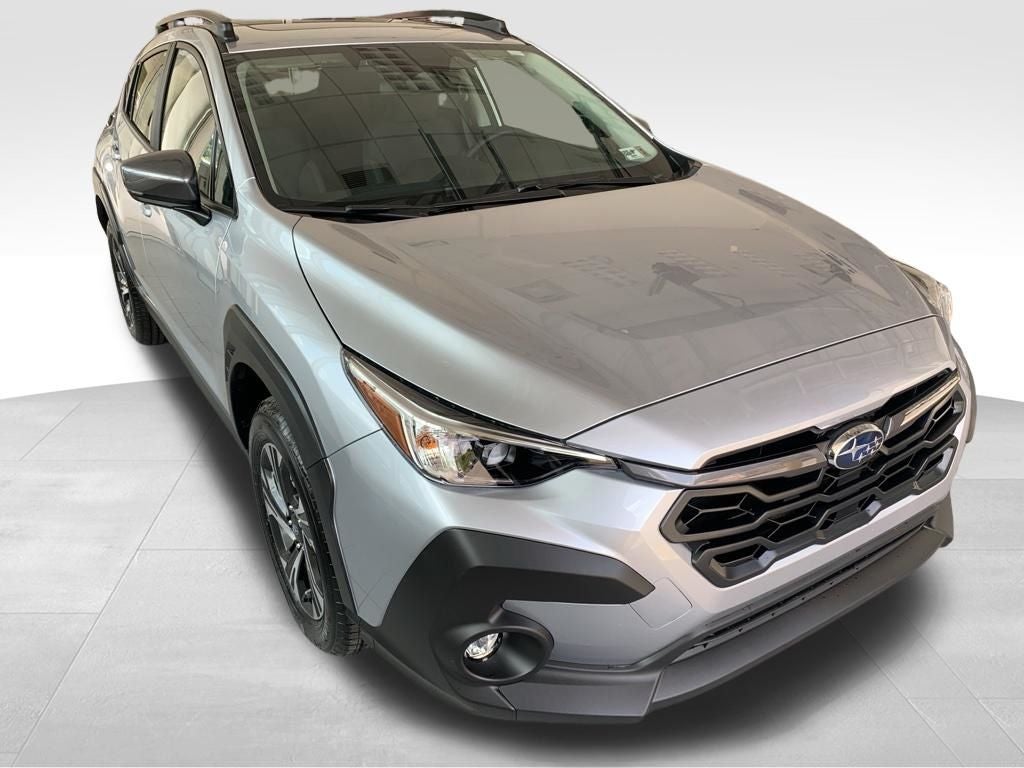 2026 Subaru CROSSTREK Premium in Ice Silver Metallic — front three-quarter view