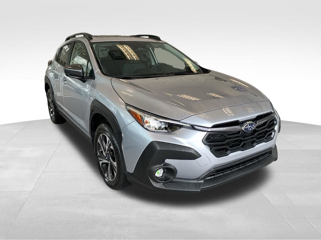 2026 Subaru CROSSTREK Premium in Ice Silver Metallic — front three-quarter view