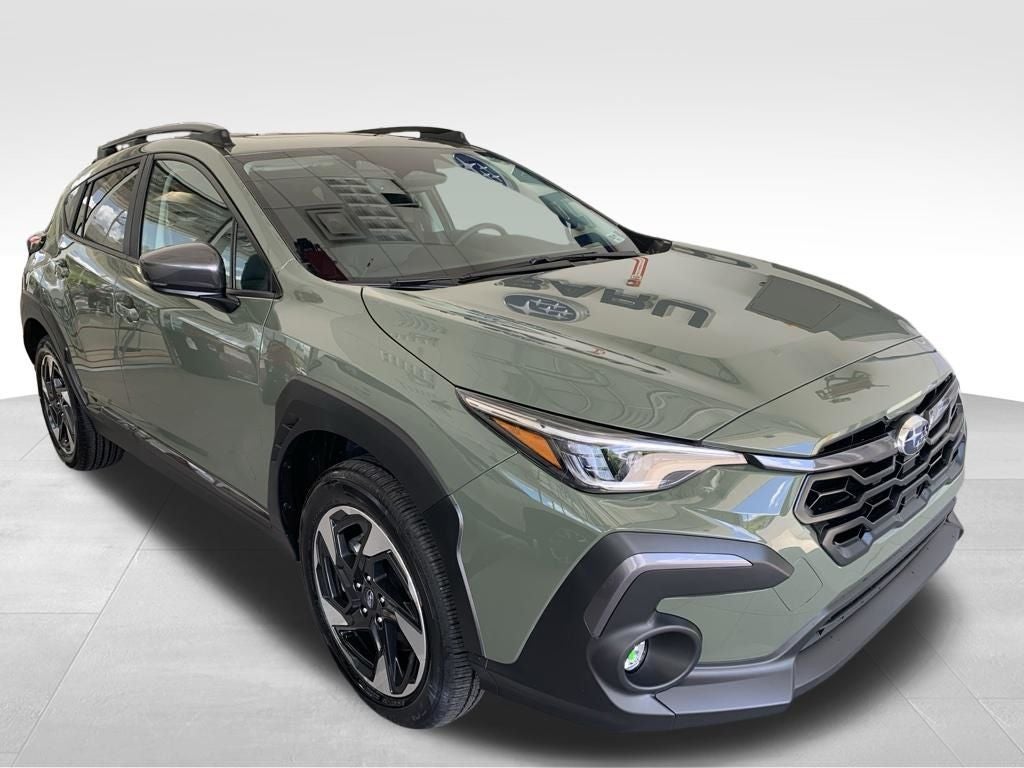 2026 Subaru CROSSTREK Limited in Alpine Green — front three-quarter view