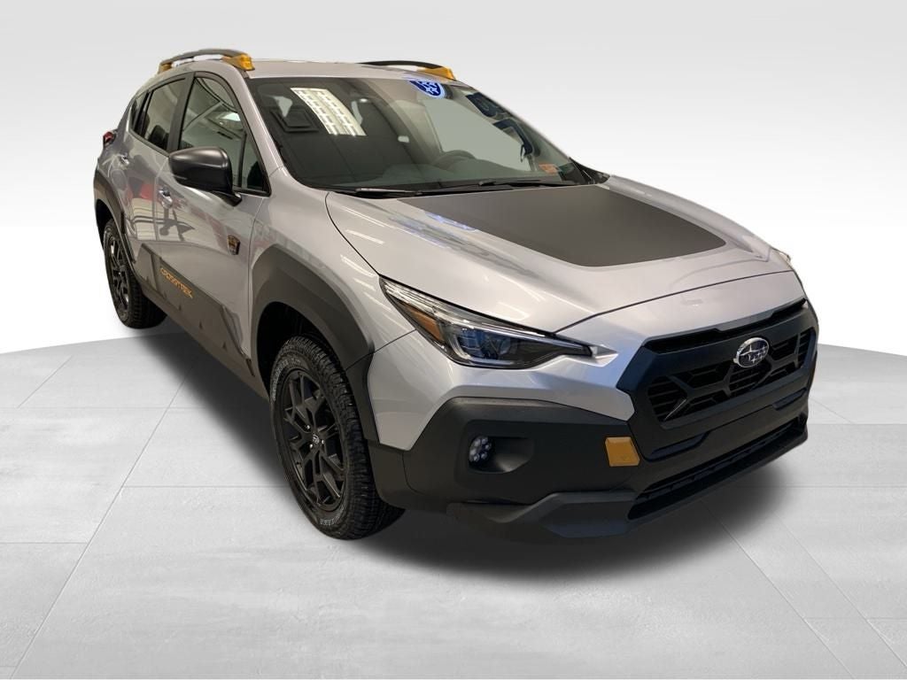 2026 Subaru CROSSTREK Wilderness in Ice Silver Metallic — front three-quarter view