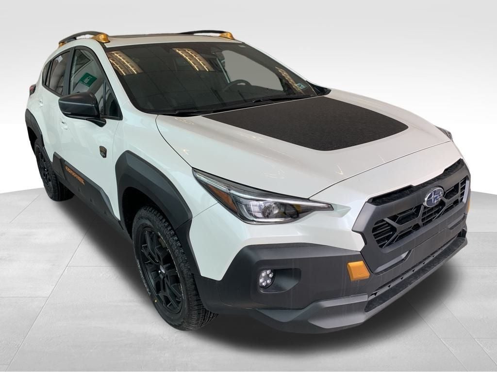 2026 Subaru CROSSTREK Wilderness in Crystal White Pearl — front three-quarter view