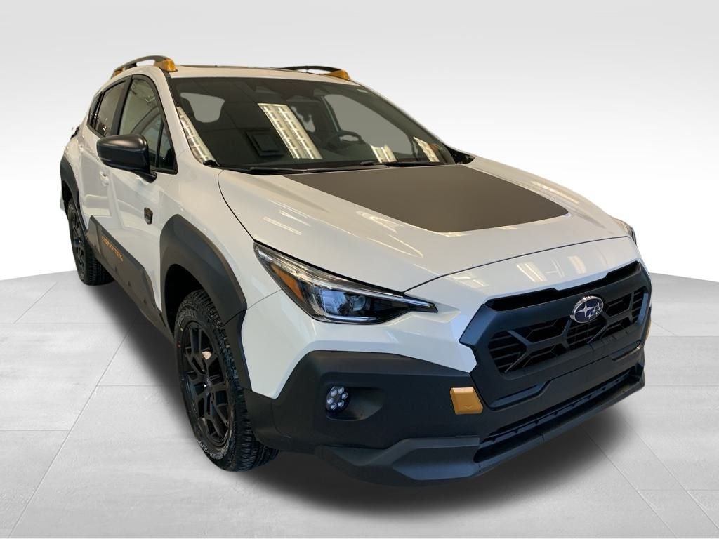 2026 Subaru CROSSTREK Wilderness in Crystal White Pearl — front three-quarter view