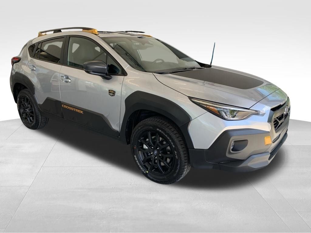 2026 Subaru CROSSTREK Wilderness in Ice Silver Metallic — front three-quarter view