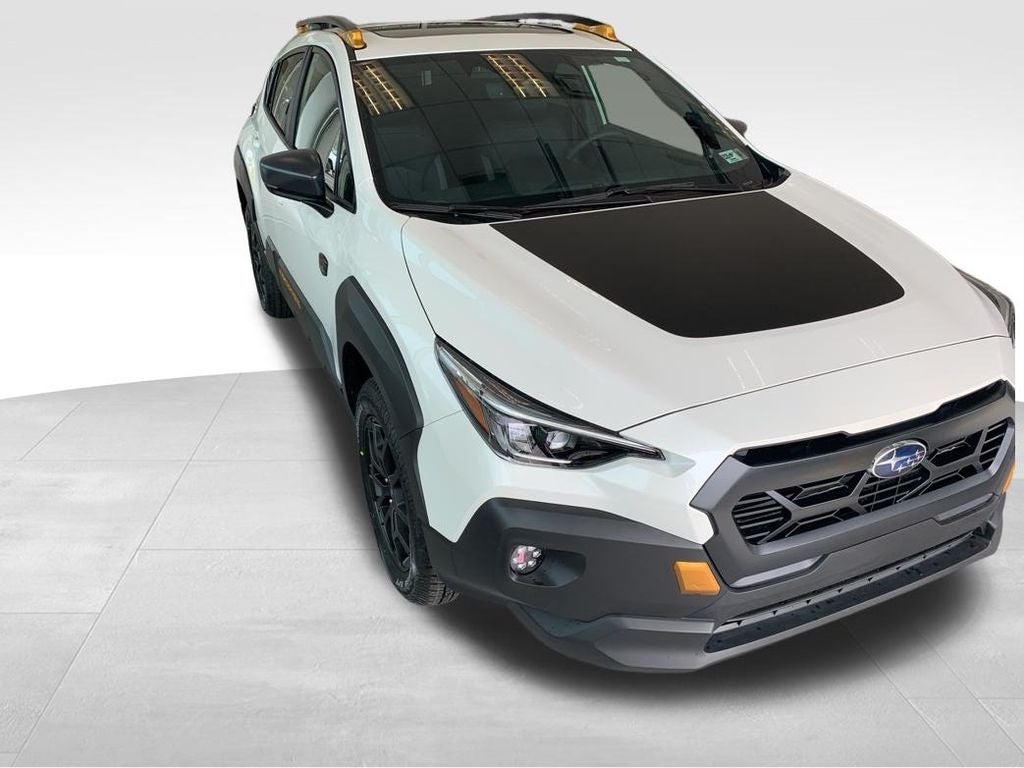2026 Subaru CROSSTREK Wilderness in Crystal White Pearl — front three-quarter view