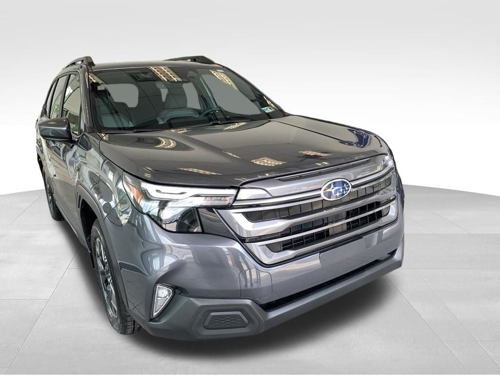 2026 Subaru FORESTER Premium in Magnetite Gray Metallic — front three-quarter view