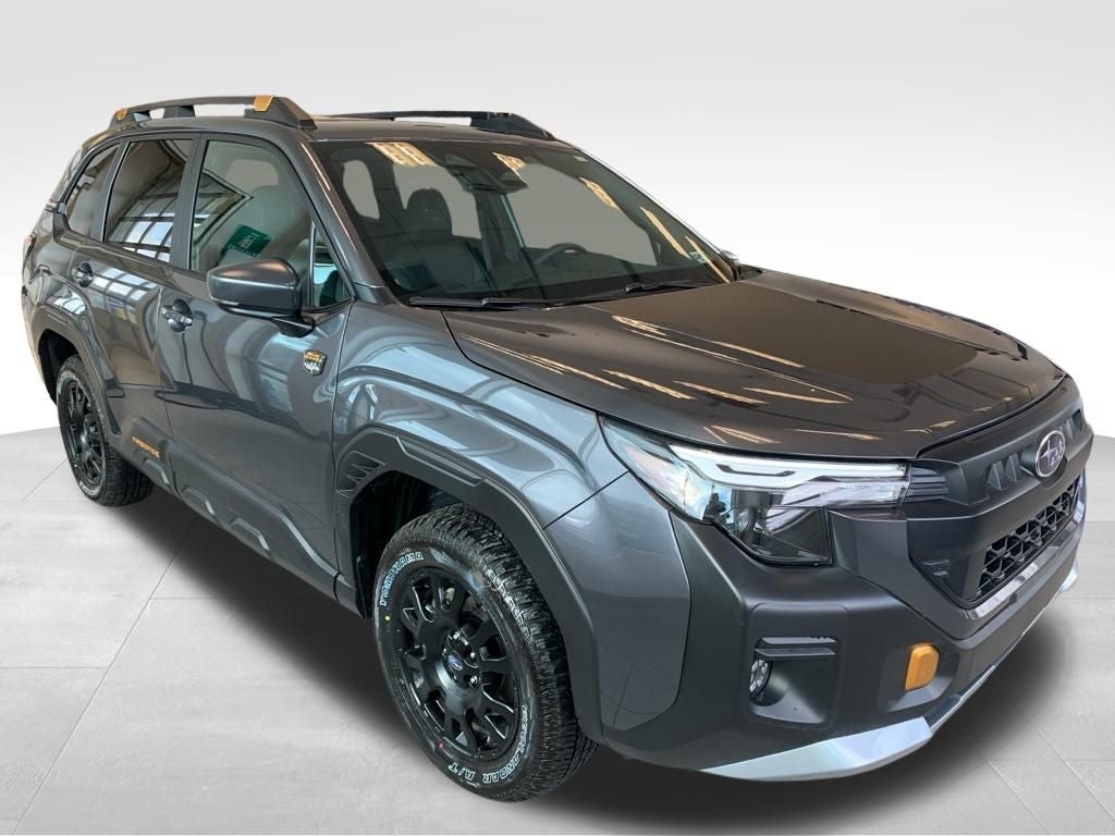 2026 Subaru FORESTER Wilderness in Magnetite Gray Metallic — front three-quarter view