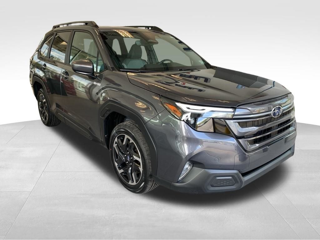 2026 Subaru FORESTER Premium Hybrid in Magnetite Gray Metallic — front three-quarter view