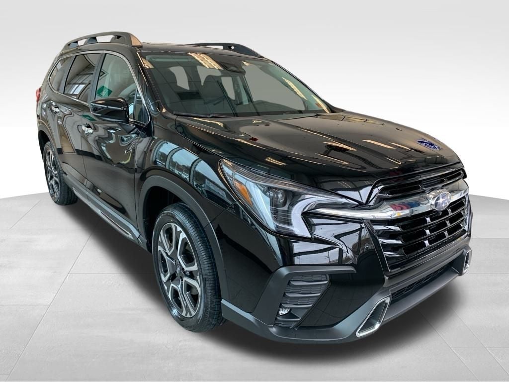 2026 Subaru ASCENT Touring 7-Passenger in Crystal Black Silica — front three-quarter view