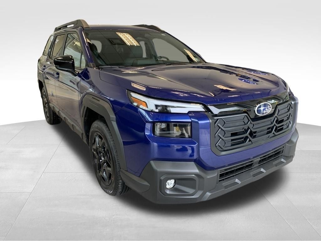 2026 Subaru OUTBACK Limited in Sapphire Blue Pearl — front three-quarter view