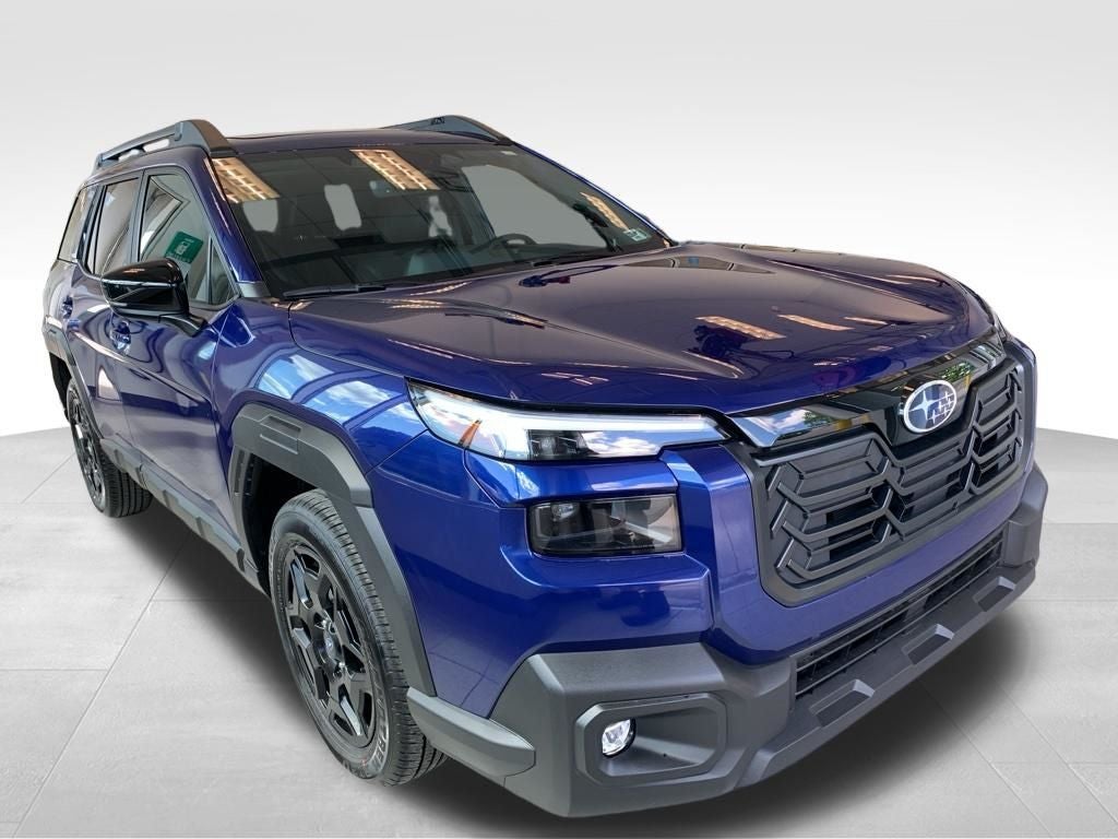 2026 Subaru OUTBACK Limited in Sapphire Blue Pearl — front three-quarter view