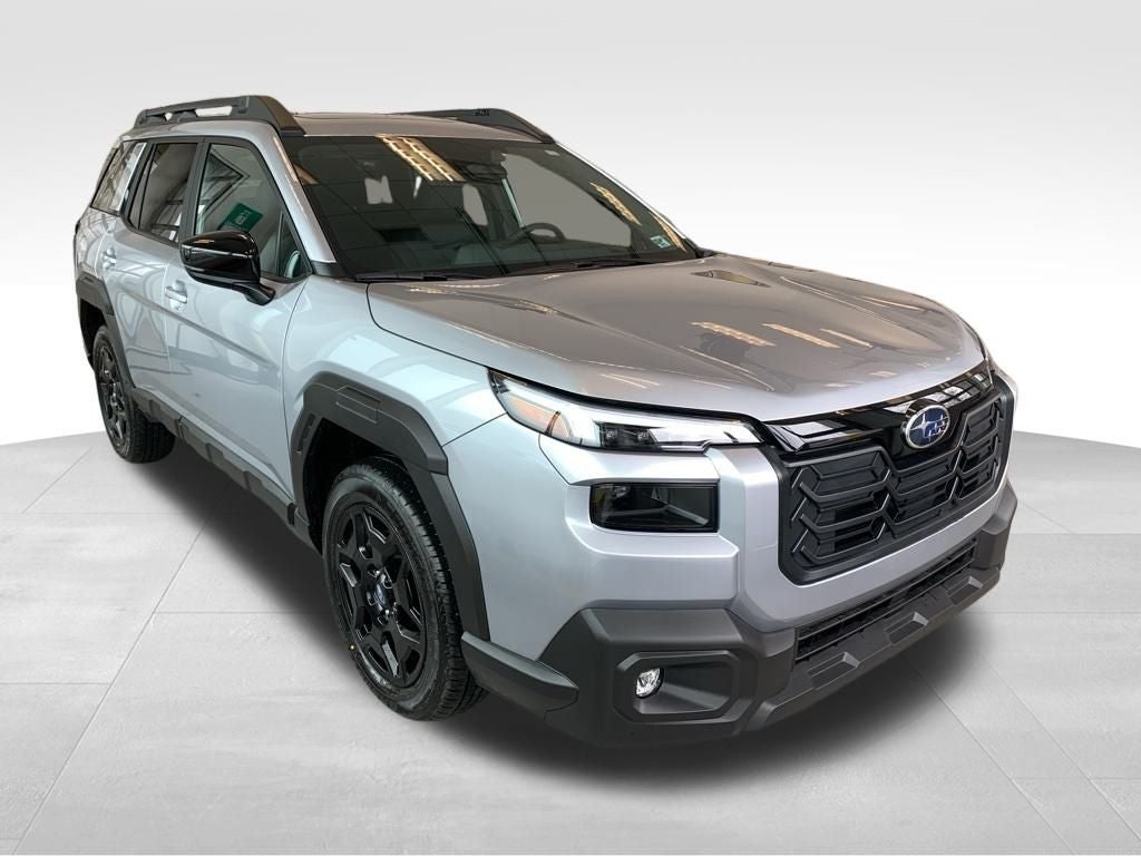 2026 Subaru OUTBACK Limited in Ice Silver Metallic — front three-quarter view