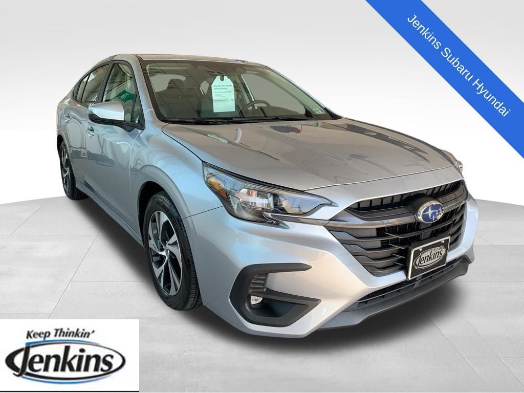 2025 Subaru Legacy Premium in Ice Silver Metallic — front three-quarter view