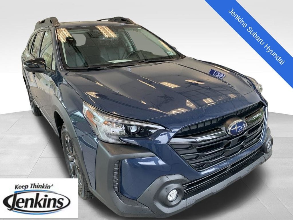 2024 Subaru Outback Onyx Edition in Cosmic Blue Pearl — front three-quarter view