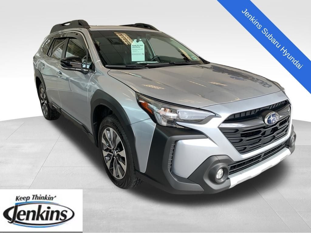 2025 Subaru Outback Limited in Ice Silver Metallic — front three-quarter view