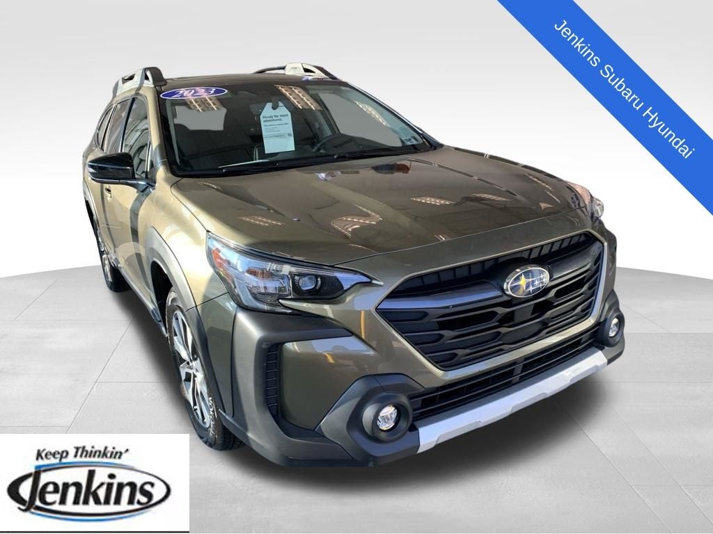 2023 Subaru Outback Limited in Autumn Green Metallic — front three-quarter view