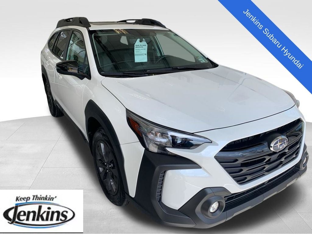 2025 Subaru Outback Onyx Edition XT in Crystal White Pearl — front three-quarter view