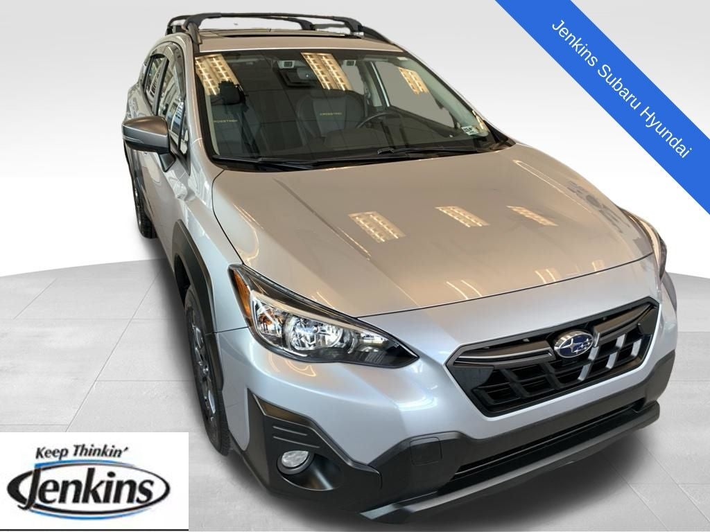 2023 Subaru Crosstrek Sport in Ice Silver Metallic — front three-quarter view